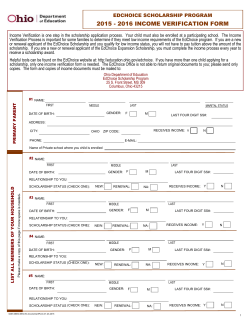 2015 - 2016 INCOME VERIFICATION FORM