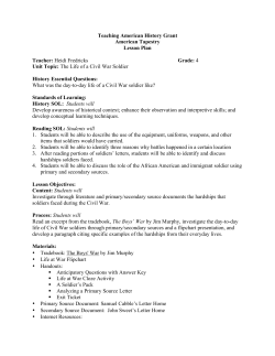 The Life of a Civil War Soldier Lesson Plan