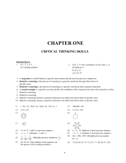 chapter one critical thinking skills