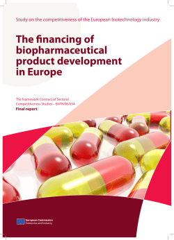 The financing of biopharmaceutical product development in Europe