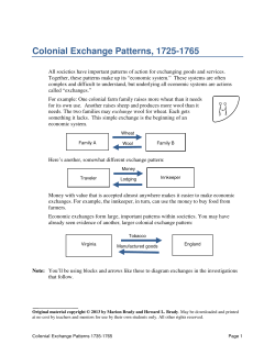 Colonial Exchange Patterns, 1725-1765