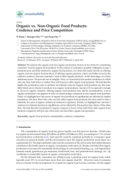 Organic vs. Non-Organic Food Products: Credence and Price