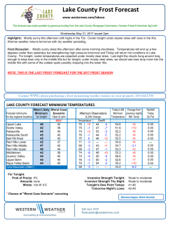 Lake County Frost Forecast