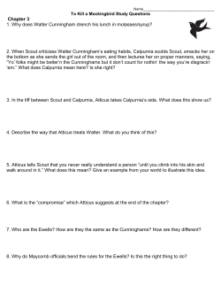 Chapter 3 1. Why does Walter Cunningham drench his lunch in