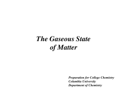 The Gaseous State of Matter