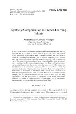 Syntactic Categorization in French-Learning Infants