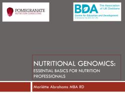 Nutritional Genomics basics for nutrition professionals