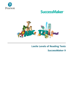 SuccessMaker 9 Lexile Levels of Reading Texts