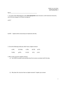CHEM 114, Fall 2014 Lab Practical No. 3 Name: 1. For each of the