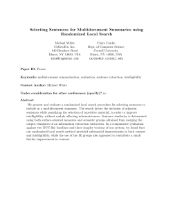Selecting Sentences for Multidocument Summaries using