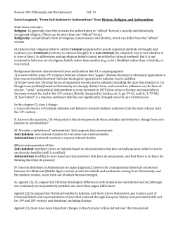 Honors 290: Philosophy and the Holocaust fall `13 Gavin Langmuir