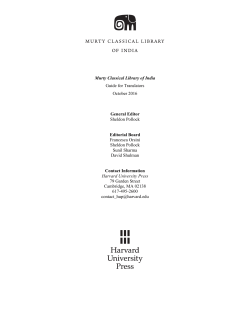 Guidelines for Translators - Murty Classical Library of India
