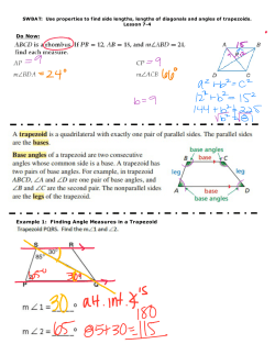 Do Now: Example 1: Finding Angle Measures in a Trapezoid