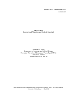 Golden Flight: International Migration and the Gold Standard