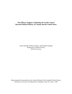 The Efficacy Enigma - Canadian Political Science Association