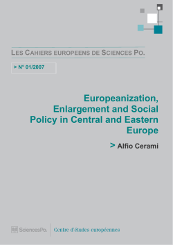 Europeanization, Enlargement and Social Policy in CEE