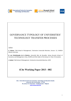 Governance typology of universities` technology transfer processes