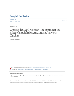 Creating the Legal Monster - Scholarly Repository @ Campbell