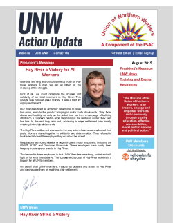 August 2015 - Union of Northern Workers