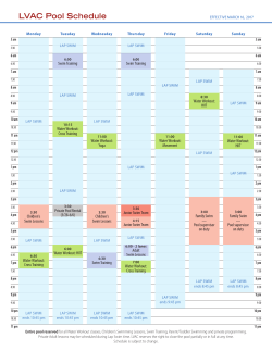 LVAC Pool Schedule