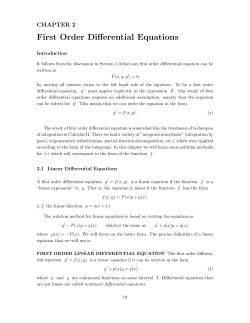 First Order Differential Equations