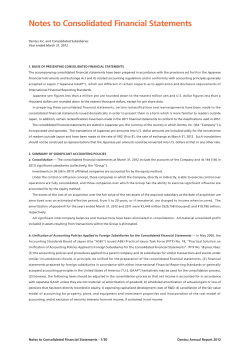 Notes to Consolidated Financial Statements