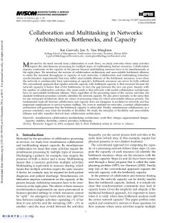 Collaboration and Multitasking in Networks: Architectures