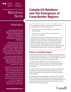 Canada-US Relations and the Emergence of Cross
