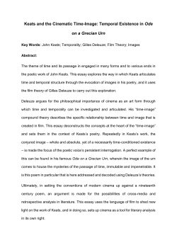Keats and the Cinematic Time-Image: Temporal