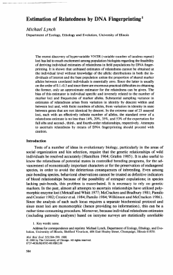 Estimation of Relatedness by DNA Fingerprinting 1