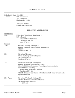 CURRICULUM VITAE Kelly Battle Beck, M.S. CRC Address: 5036