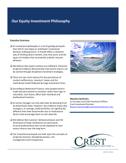 Our Equity Investment Philosophy