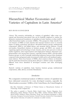 Hierarchical Market Economies and Varieties of