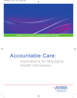 Accountable Care: Implications for Managing Health Information