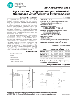 MAX9812 Datasheet - Maxim Part Number Search