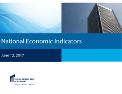 National Economic Indicators, May 22, 2017