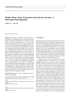 Mobile Phone Name Extraction from Internet Forums