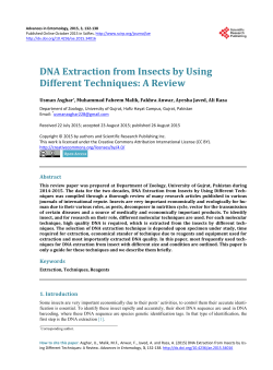 DNA Extraction from Insects by Using Different Techniques: A Review