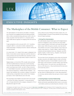 The Marketplace of the Mobile Consumer: What