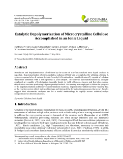 Catalytic Depolymerization of Microcrystalline Cellulose