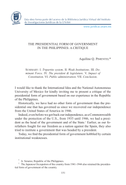 THE PRESIDENTIAL FORM OF GOVERNMENT IN THE
