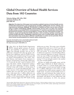 Global Overview of School Health Services: Data