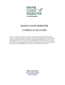 MAINE COASTSEMESTER CURRICULUM GUIDE