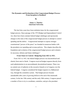 The Dynamics and Dysfunction of the Congressional Budget