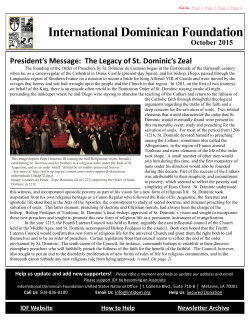 October 2015 - The International Dominican Foundation
