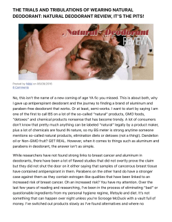 Natural Deodorant Review, it`s the Pits!