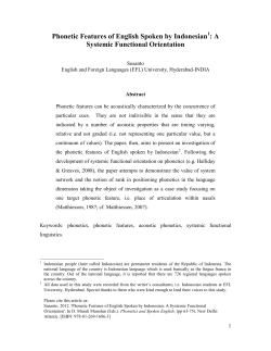 Phonetics Features of English Spoken by Indonesian: A Systemic