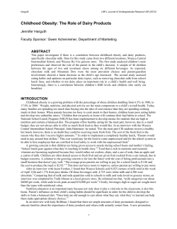 Childhood Obesity: The Role of Dairy Products