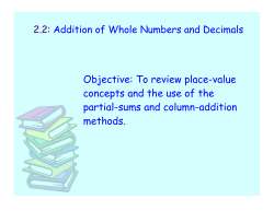 To review place-value concepts and the use of the partial