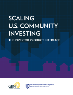 scaling us community investing - Global Impact Investing Network